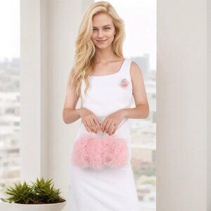 ⚡Women's Formal Flower Satin Metal Frame Evening Pink Crossbody Clutch Handbag